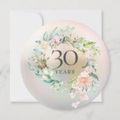 Invitation 30th Wedding Anniversary  Roses Floral Pearl (Devant)