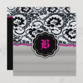 Invitation 311-Alluring dentelle - roses indien (Devant / Derrière)