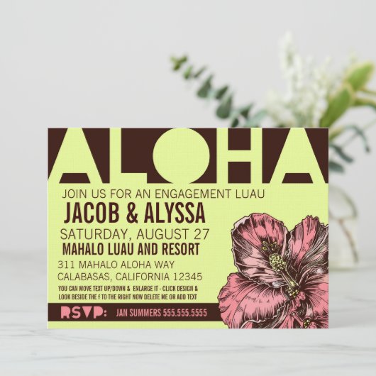 Invitation 311 Aloha World Lime Pink (Debout devant)