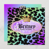 Invitation 311 Arc-en-ciel de Leopard Damask Améthyst (Devant / Derrière)