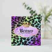 Invitation 311 Arc-en-ciel de Leopard Damask Améthyst (Debout devant)