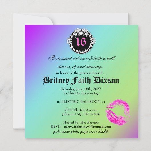 Invitation 311 Arc-en-ciel de Leopard Damask Améthyst (Dos)