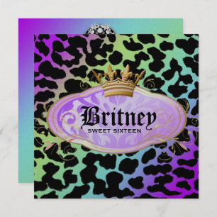 Invitation 311 Arc-en-ciel de Leopard Damask Améthyst