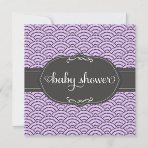 Invitation 311 Baby shower arc-en-ciel mauve et gris