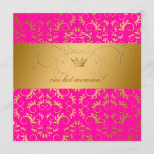 Invitation 311 baby showers divins d'or de rose de passion