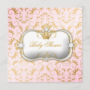Invitation 311 baby showers roses divins d'or de Ciao Bella