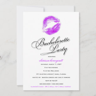 Invitation 311-Bachelorette partie - baisers de pourpre