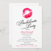 Invitation 311-Bachelorette partie - baisers de rouge de (Devant / Derrière)