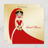 Invitation 311-Beauté indienne| Fête de l'mariée (Devant / Derrière)