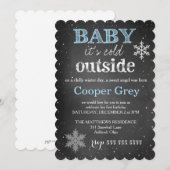 Invitation 311 Bébé Bleu Il fait froid à l'extérieur de l'hiv (Devant / Derrière)