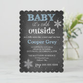Invitation 311 Bébé Bleu Il fait froid à l'extérieur de l'hiv (Debout devant)