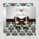Invitation 311 Blackberry Brown Damask Blue Brown (Devant / Derrière)