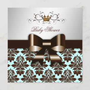 Invitation 311 Blackberry Brown Damask Blue Brown