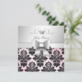 Invitation 311-Blackberry Precious Rose Damask | BABY SHOWER (Debout devant)