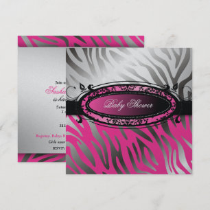 Invitation 311-C'est Luxueux Zèbre rose Momma Bébé