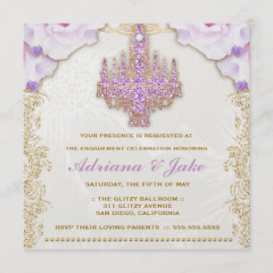 Invitation 311 Chandelier violet brillant Métallique