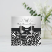 Invitation 311- Chic Black Leopard Bow | Sweet 16 (Debout devant)