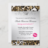 Invitation 311 Chic Brown Leopard Bow 5x7| Métalliques argent (Dos)