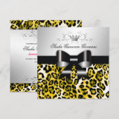 Invitation 311- Chic Leopard Bow| Sweet 16 (Devant / Derrière)