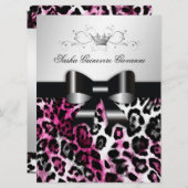 Invitation 311 Chic Pink Leopard Bow Métallic (Devant / Derrière)