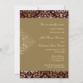 Invitation 311 Chocolat d'ivoire d'or Damask éblouissant (Dos)