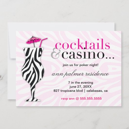 Invitation 311 Cocktails et Casino Zebra (Devant)
