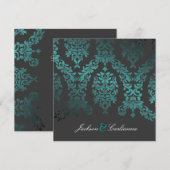 Invitation 311-Dashing Damask| Charbon Sea Garden (Devant / Derrière)