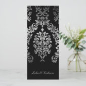 Invitation 311 Dashing Damask Faux Silver Custom (Debout devant)