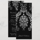 Invitation 311 Dashing Damask Faux Silver Custom (Devant / Derrière)