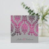 Invitation 311-Dashing Damask Night Magenta Gris Clair (Debout devant)