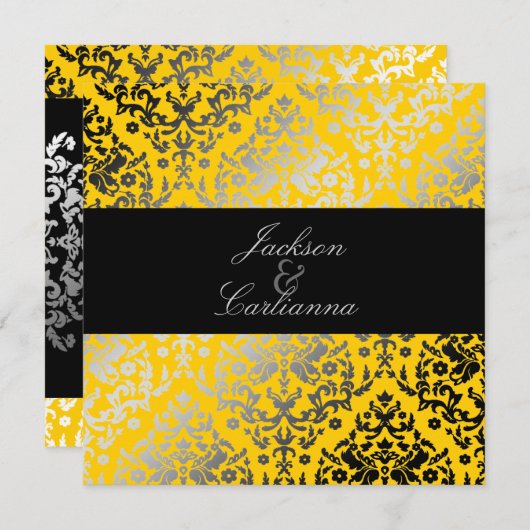Invitation 311-Dazzling Damask Jaune Jacket (Devant / Derrière)