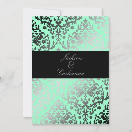 Invitation 311 Dazzling Damask Mint (Devant)