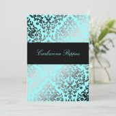 Invitation 311 Dazzling Damask Turquoise Blue (Debout devant)