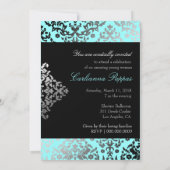 Invitation 311 Dazzling Damask Turquoise Blue (Dos)