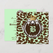 Invitation 311 Diamond Medallion Leopard Brown Mint Green (Devant / Derrière)