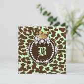 Invitation 311 Diamond Medallion Leopard Brown Mint Green (Debout devant)