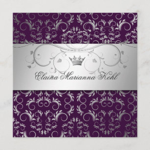 Invitation 311-Divine d'argent  Eggplant Sweet 16