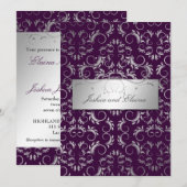 Invitation 311 Divine d'argent {Faux}| Eggplant (Devant / Derrière)