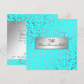 Invitation 311-Divine d'argent| Luscious Turquoise Sweet 16 (Devant / Derrière)