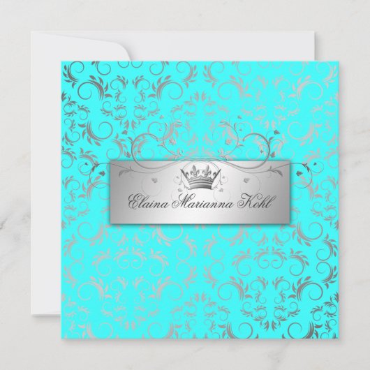 Invitation 311-Divine d'argent| Luscious Turquoise Sweet 16 (Devant)
