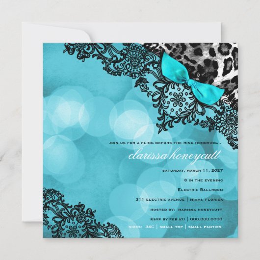 Invitation 311 Dream in Lights Leopard & Lace Aqua (Devant)
