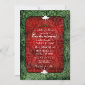 Invitation 311-Enchanté Damassé Rouge Vert (Dos)