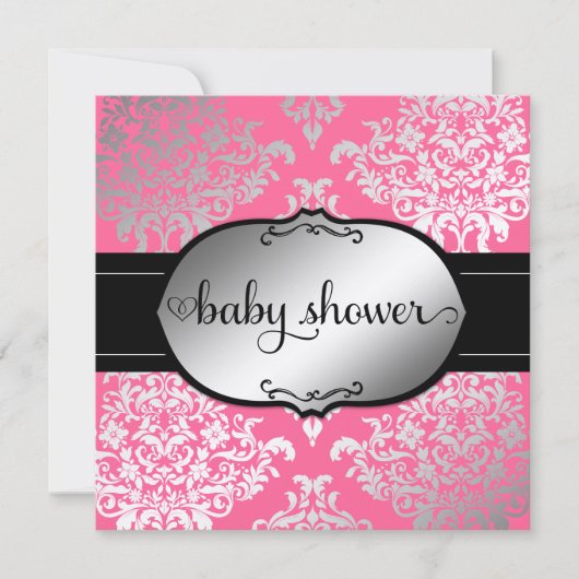 Invitation 311 Faux Silver Lux Damask (Devant)