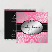 Invitation 311 Faux Silver Lux Damask (Devant / Derrière)
