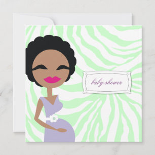 Invitation 311-Femme enceinte douce Zebra - Ethnique