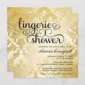 Invitation 311 Fête de l'mariée Damas d'or (Devant / Derrière)