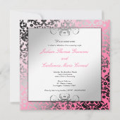 Invitation 311 Flamant rose rose Damas éblouissant (Dos)