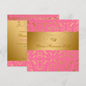 Invitation 311-Golden diVine fraise Brulee Sweet 16 (Devant / Derrière)