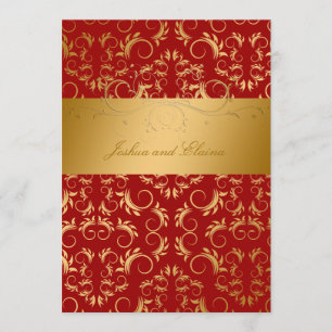 Invitation 311-Golden diVine Rouge cerise douce