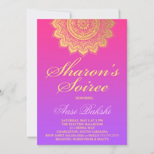 Invitation 311 Henné rose violet Ombre Sharon (Devant)